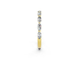 Yellow gold Marquise Moissanite Half Eternity Band with Prong Setting_30