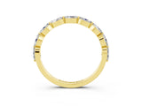 Yellow gold Marquise Moissanite Half Eternity Band with Prong Setting_31