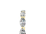 Yellow gold Marquise Moissanite Half Eternity Band with Prong Setting_33