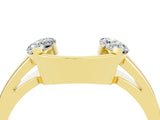 Yellow gold Marquise Moissanite Open Band Ring with Tension Setting_10