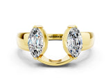 Yellow gold Marquise Moissanite Open Band Ring with Tension Setting_6