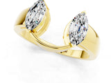 Yellow gold Marquise Moissanite Open Band Ring with Tension Setting_7