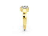 Yellow gold Marquise Moissanite Open Band Ring with Tension Setting_8