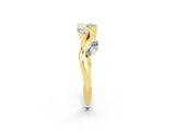 Yellow gold Marquise Moissanite Twisted Band with Prong Setting_8