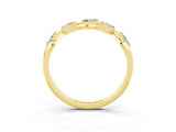 Yellow gold Marquise Moissanite Twisted Band with Prong Setting_9
