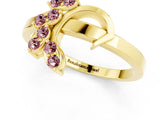 Yellow gold Marquise Morganite Cluster Bypass Ring with Prong Setting_7