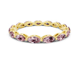 Yellow gold Marquise Morganite Eternity Band with U-Prong Setting_12