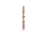 Yellow gold Marquise Morganite Eternity Band with U-Prong Setting_14
