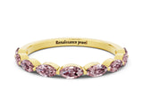 Yellow gold Marquise Morganite Prong Set Half-Eternity Band_6