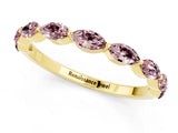 Yellow gold Marquise Morganite Prong Set Half-Eternity Band_7