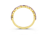 Yellow gold Marquise Morganite Prong Set Half-Eternity Band_9