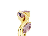 Yellow gold Marquise Morganite Twisted Band with Prong Setting_11