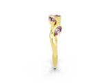 Yellow gold Marquise Morganite Twisted Band with Prong Setting_8