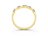Yellow gold Marquise Morganite Twisted Band with Prong Setting_9
