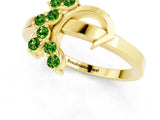 Yellow gold Marquise Peridot Cluster Bypass Ring with Prong Setting_7
