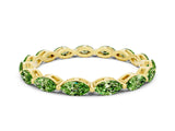 Yellow gold Marquise Peridot Eternity Band with U-Prong Setting_12