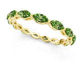 Yellow gold Marquise Peridot Eternity Band with U-Prong Setting_13