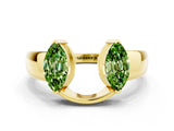 Yellow gold Marquise Peridot Open Band Ring with Tension Setting_6