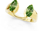 Yellow gold Marquise Peridot Open Band Ring with Tension Setting_7