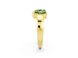 Yellow gold Marquise Peridot Open Band Ring with Tension Setting_8
