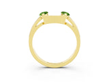 Yellow gold Marquise Peridot Open Band Ring with Tension Setting_9