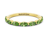 Yellow gold Marquise Peridot Prong Set Half-Eternity Band_6