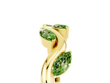 Yellow gold Marquise Peridot Twisted Band with Prong Setting_11