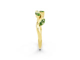 Yellow gold Marquise Peridot Twisted Band with Prong Setting_8