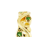 Yellow gold Marquise Peridot Vine Eternity Band with Bezel Setting_11
