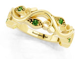Yellow gold Marquise Peridot Vine Eternity Band with Bezel Setting_7