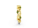 Yellow gold Marquise Peridot Vine Eternity Band with Bezel Setting_8