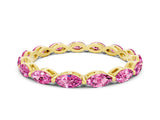 Yellow gold Marquise Pink Sapphire Eternity Band with U-Prong Setting_72