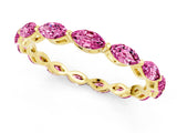 Yellow gold Marquise Pink Sapphire Eternity Band with U-Prong Setting_73