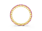 Yellow gold Marquise Pink Sapphire Eternity Band with U-Prong Setting_75