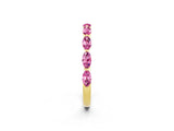 Yellow gold Marquise Pink Sapphire Half Eternity Band with Prong Setting_20