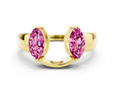 Yellow gold Marquise Pink Sapphire Open Band Ring with Tension Setting_18