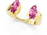 Yellow gold Marquise Pink Sapphire Open Band Ring with Tension Setting_19