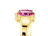 Yellow gold Marquise Pink Sapphire Open Band Ring with Tension Setting_23