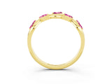Yellow gold Marquise Pink Sapphire Twisted Band with Prong Setting_21