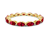 Yellow gold Marquise Ruby Eternity Band with U-Prong Setting_12