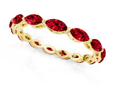 Yellow gold Marquise Ruby Eternity Band with U-Prong Setting_13