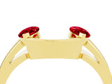 Yellow gold Marquise Ruby Open Band Ring with Tension Setting_10