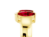 Yellow gold Marquise Ruby Open Band Ring with Tension Setting_11
