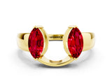 Yellow gold Marquise Ruby Open Band Ring with Tension Setting_6