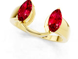 Yellow gold Marquise Ruby Open Band Ring with Tension Setting_7