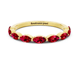 Yellow gold Marquise Ruby Prong Set Half-Eternity Band_6