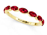 Yellow gold Marquise Ruby Prong Set Half-Eternity Band_7