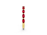 Yellow gold Marquise Ruby Prong Set Half-Eternity Band_8