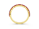 Yellow gold Marquise Ruby Prong Set Half-Eternity Band_9