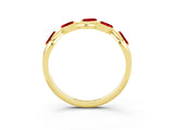 Yellow gold Marquise Ruby Twisted Band with Prong Setting_9